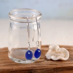 Cobalt Blue Earrings Perfect Pair on Long Earring Wires